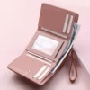 Four Seasons Women's Short Wallet Zipper Tower Buckle Zero Wallet Girl Student Handheld Bag Solid Color Simple Versatile Fashion - Image 5