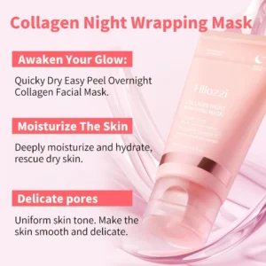 Collagen Overnight Wrap Mask with Jelly Brush Deep Hydrating Moisturizing Night Treatment Mask for All Skin Types - Image 4