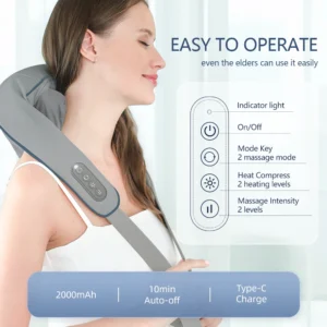 Foreverlily 26W Neck And Shoulder Massager Wireless Shoulder And Back Kneading Massage Shawl Trapezius Neck Cervical masajeador - Image 7