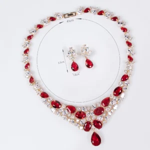 Luxury Temperament Charm Drops Zirconia Jewellery Ladies Necklace Earrings Accessories Set Party Prom Wedding Dress M-340 - Image 6