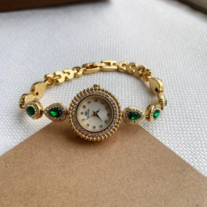 Womens Watches for Girls Wrist Quartz Watch Bangle Bracelet Style Gold Green Diamond Orologio Ladies Luxury Wristwatch New Clock - Image 5