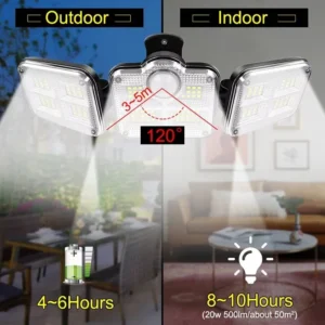 Solar Light Outdoor 122/333 LED Integrated Super Bright Motion Sensor Strong Power IP65 Waterproof 3 Working Modes Garden Wall - Image 5