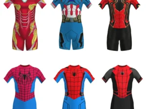 Spiderman Children Swimwear Cosplay Far From Home/The Amazing/Iron Man Boys Girls Beachwear Surfing Swimsuit Bathing Set Wetsuit