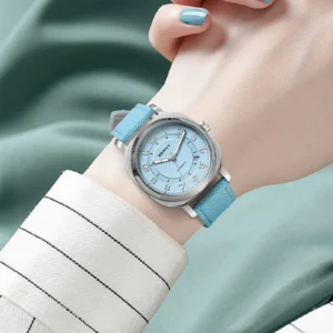BERNY Mechanical Watch for Women Self-wind Pillow Cushion Sapphire Super Luminous Wristwatch Canvas Calendar Watch for Ladies - Image 7