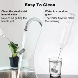 MINI Milk Frother USB Rechargeable 3 Speeds Foam Maker Coffee Whisk Mixer Electric Handle Blender Egg Beater - Image 6
