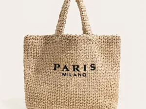 Casual Large Capacity Straw Tote Bag Designer Letters Women Handbags Handmade Woven Summer Beach Bag Big Shopper Purses 2024