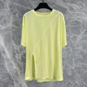 Women's yoga sports short sleeved, split quick drying loose cover shirt, thin yoga T-shirt, plus size fitness top - Image 7