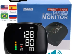 New LED Wrist Blood Pressure Monitor Rechargeable English Voice Broadcast Sphygmomanometer Tonometer BP Monitor