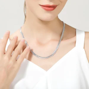 18K Gold/Silver Color 6mm Full Sideways Necklace 8/18/20/24 Inch Chain For Woman Men Fashion Wedding Engagement Jewelry - Image 6
