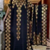 Dubai New Abaya For Women Summer Short Sleeve Cotton Dress Gold Stamping Loose Lady Maxi Islam African Dress With Big Scarf - Image 2