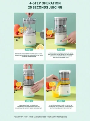Mini Fruit Orange usb plug chargeable Slow Juicer Portable Electric Fresh Juice Citrus Juicer Extractor Machine - Image 5