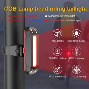 Super Bright Led Bike Rear Light 5 Lighting Modes USB Rechargeable Seatpost Fork Light Safety Warning Bicycle Taillight - Image 3