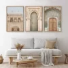 Morocco Door Indian Architecture Travel Poster Print Gallery Islamic Wall Art, Marrakech Boho Canvas Painting Home Decor Gift - Image 3