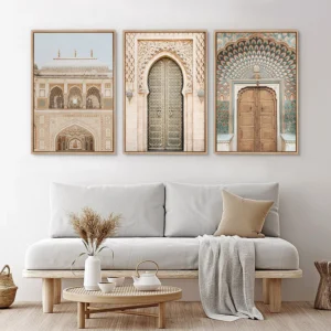 Morocco Door Indian Architecture Travel Poster Print Gallery Islamic Wall Art, Marrakech Boho Canvas Painting Home Decor Gift - Image 3