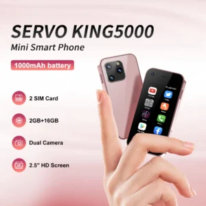 SERVO KING5000 Super Mini Smartphone 3G WCDMA Android System Play Store 2GB+16GB WiFi 2.5" Screen Tiny Smart Phone 2 SIM Standby