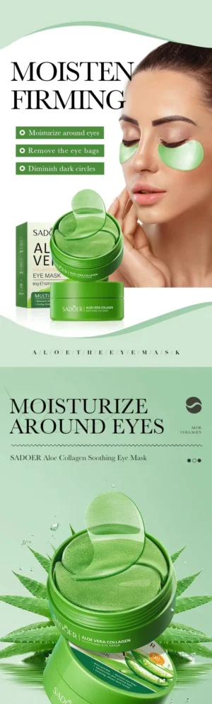 60pcs Aloe Vera Collagen Eye Mask Anti Dark Circles Eyes Bags Moisturizing Anti-Wrinkles Eye Patches Eyes Skin Care Products - Image 4