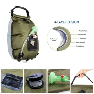 Outdoor Bathing Bag 20L Solar Hiking Camping Shower Bag Portable Heating Bathing Water Storage Bag Hose Switchable Shower 250401 - Image 6