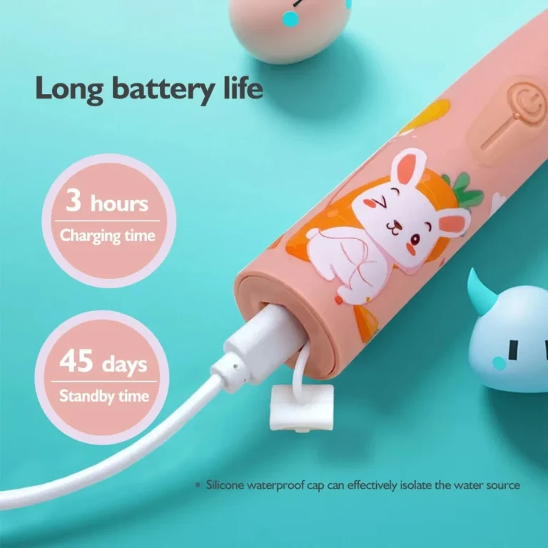 Children Electric Toothbrush Cartoon Kids With Replacement Head Ultrasonic IPX7 Waterproof Rechargeable Sonic Toothbrush - Image 6