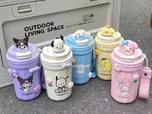 480ML Sanrio Hello Kitty Thermos 304 Stainless Steel Insulated Cup Cute Kuromi Doll Water Bottle Cinnamoroll Children Girls Gift