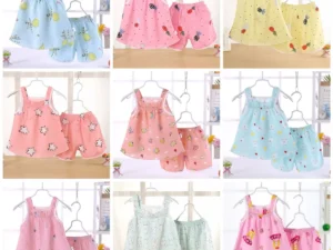 Summer Baby Dress 2Pcs Girls Fashion Infantile Sleeveless Dresses Set Cotton Children's Clothes Kids Clothing Princess Dress