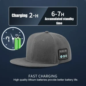 Bluetooth Sports Music Hat Headphone Dual Speaker Wireless Music Running Earphone with Mic Adjustable Baseball Cap Smart Speaker - Image 5