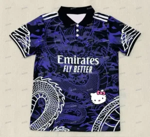 2025 Limited Edition Hello Kitty Dragon Pattern Football Jersey Short Sleeve Casual Men's Women Street Oversize Unisex Polo Tops - Image 7