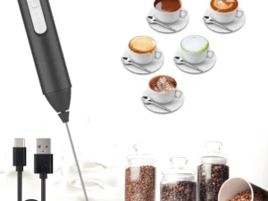 MINI Milk Frother USB Rechargeable 3 Speeds Foam Maker Coffee Whisk Mixer Electric Handle Blender Egg Beater