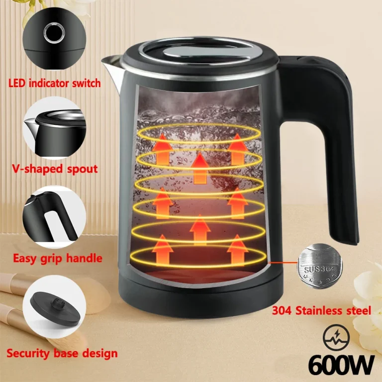 Travel Electric Kettle Tea Coffee 0.8L Stainless Steel Portable Water Boiler Pot For Hotel Family Trip Kitchen Smart Kettle Pot - Image 4