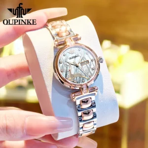 OUPINKE 3180 Original Ladies Watch Luxury Automatic Mechanical Watch Tungsten Steel 50M Waterproof Day Date Watch For Women Gift - Image 3