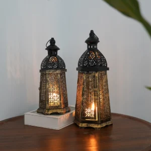 1PC Vintage Iron Lantern Decoration Candle Holder, Modern Farmhouse Wall Mounted Candle Lantern Decoration, Festive Decoration, - Image 4