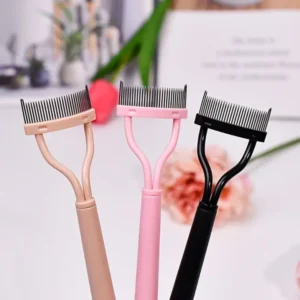2 in 1 Folding Eyelash Separator Metal Teeth Straight Eyelash Curler Eyelash Brush Comb Mascara Curl Lash Beauty Makeup Tools - Image 7