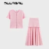 DEEABAE Summer New Women's Clothing European And American Layered Decoration Round Neck Short Sleeved Knitted Three Piece Set - Image 6