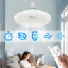 LED Ceiling Fan Light E27 With Remote Control Dimming 3-speed Ddjustable Wind Speed Suitable for Living Room Study Bathroom - Image 2