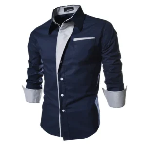 Mens Striped Shirts Business Slim Fit Male Shirt Black White 2025 Long Sleeved Social Clothes Camisa Masculina Vetement Homme
