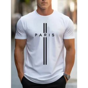 3D Printed Paris T Shirt For Men Simple Fashion Pattern Short-Sleeved Tees Harajuku Streetwear Tops O-Neck T-Shirt Clothes - Image 3