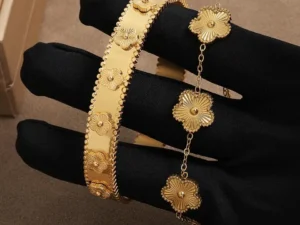 RAKOL Miniamlist 316L 18k Gold Plated Flower Bracelet Plum Blossom Cuban Chain Bracelets For Women Daily Workday Jewelry Gift