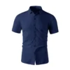 New Men's Business Casual Solid Color Short Sleeved Shirt for Summer Fashion No Ironing Comfortable and Versatile Top - Image 5
