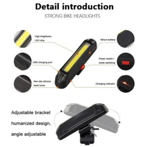 Super Bright Led Bike Rear Light 5 Lighting Modes USB Rechargeable Seatpost Fork Light Safety Warning Bicycle Taillight - Image 5