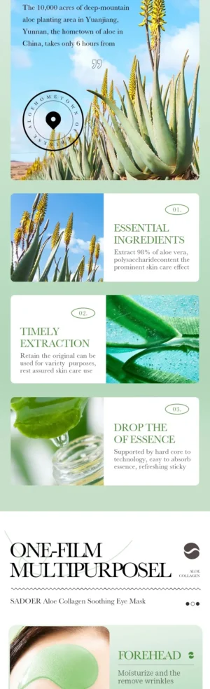 60pcs Aloe Vera Collagen Eye Mask Anti Dark Circles Eyes Bags Moisturizing Anti-Wrinkles Eye Patches Eyes Skin Care Products - Image 6