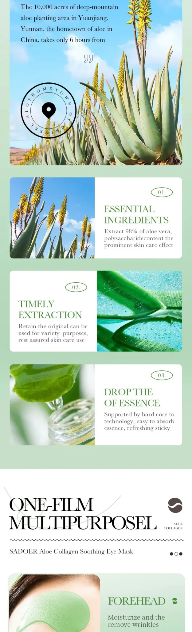 60pcs Aloe Vera Collagen Eye Mask Anti Dark Circles Eyes Bags Moisturizing Anti-Wrinkles Eye Patches Eyes Skin Care Products - Image 6