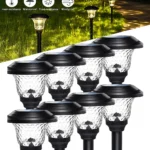 Solar Lights Outdoor Waterproof Dusk to Dawn Solar Powered Pathway Garden Lights LED Landscape Lighting Decorative for Walkway