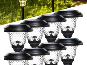 Solar Lights Outdoor Waterproof Dusk to Dawn Solar Powered Pathway Garden Lights LED Landscape Lighting Decorative for Walkway