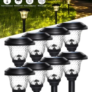 Solar Lights Outdoor Waterproof Dusk to Dawn Solar Powered Pathway Garden Lights LED Landscape Lighting Decorative for Walkway