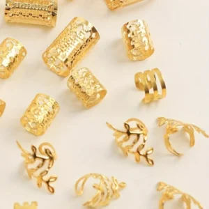 40/80PCS Elegant Hollow Out Hair Rings For Women Girls DIY Hair Accessories Loc Hair Jewelry for Braids - Image 4