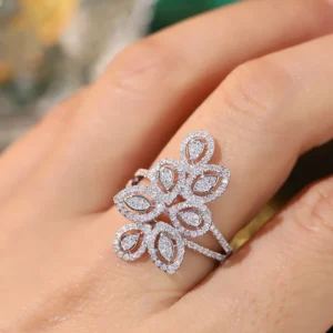 Aazuo Hot Sale Fine Jewelry 18K Solid White Gold Real Natural Diamonds 0.7ct Luxury Ring Gift for Woman Engagement Party Au750 - Image 6