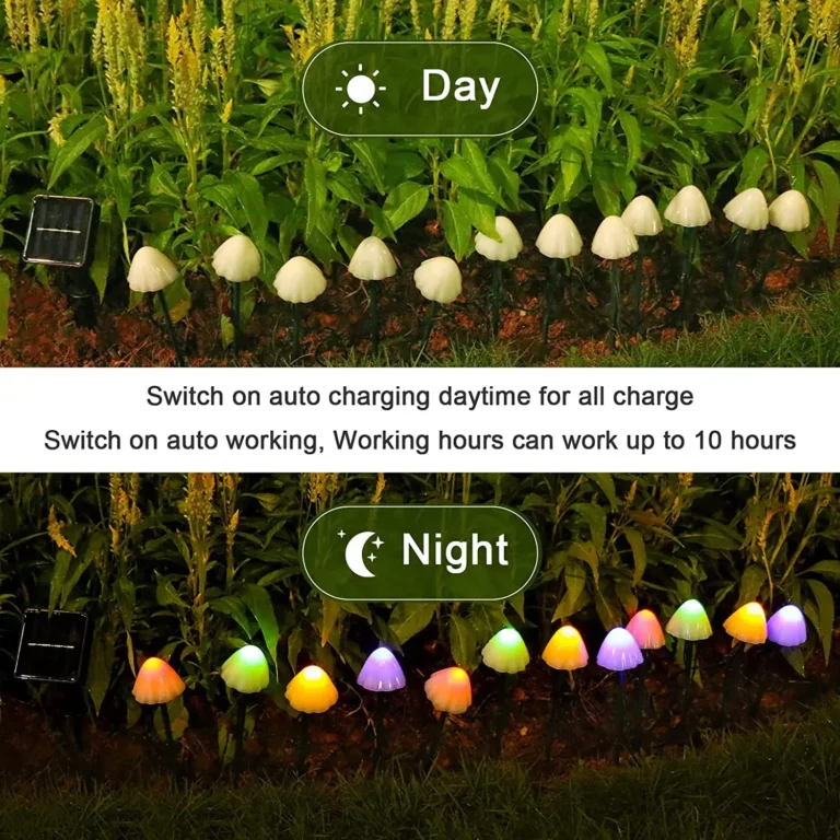 10 LED Solar Mushroom Lights Outdoor Waterproof Decorative Street Lights for Lawn Garden Patio Christmas Holiday Decoration - Image 5