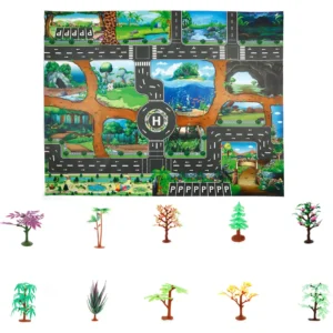 Toys Gyms Road Baby Parking City Map Buildings Mat Play Game Educational Kids Education Circuit Maze Jr - Image 3