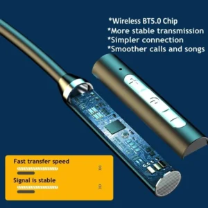 Wireless Headphones Bluetooth 5.0 Neckband Earphones Silicone Hifi 9D Stereo Sports Headset Halter Waterproof Magnetic Earbuds - Image 3