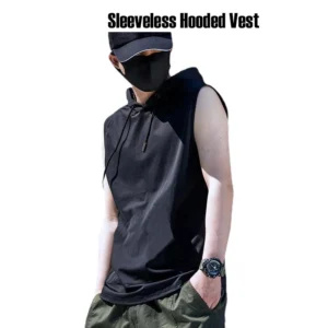 2024 Summer New Men's Fashion Sportswear Gym Fitness Jogging Hooded Sleeveless T-shirt Loose Large Comfortable Top - Image 4