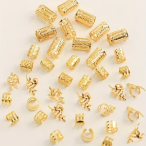 40/80PCS Elegant Hollow Out Hair Rings For Women Girls DIY Hair Accessories Loc Hair Jewelry for Braids - Image 3